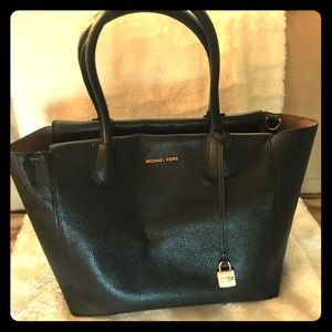 Michael Kors Black Leather Tote Bag